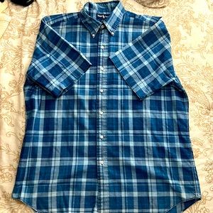 Ralph Lauren Men’s Large Blake Casual Short Sleeve Shirt Blue Excellent